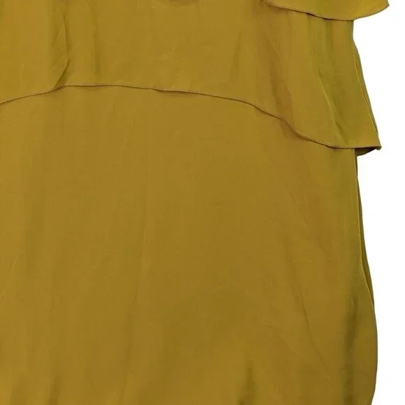 Banana Republic Women size 2 Tiered Lined Dress Mustard Sleeveless Pockets - Picture 3 of 13